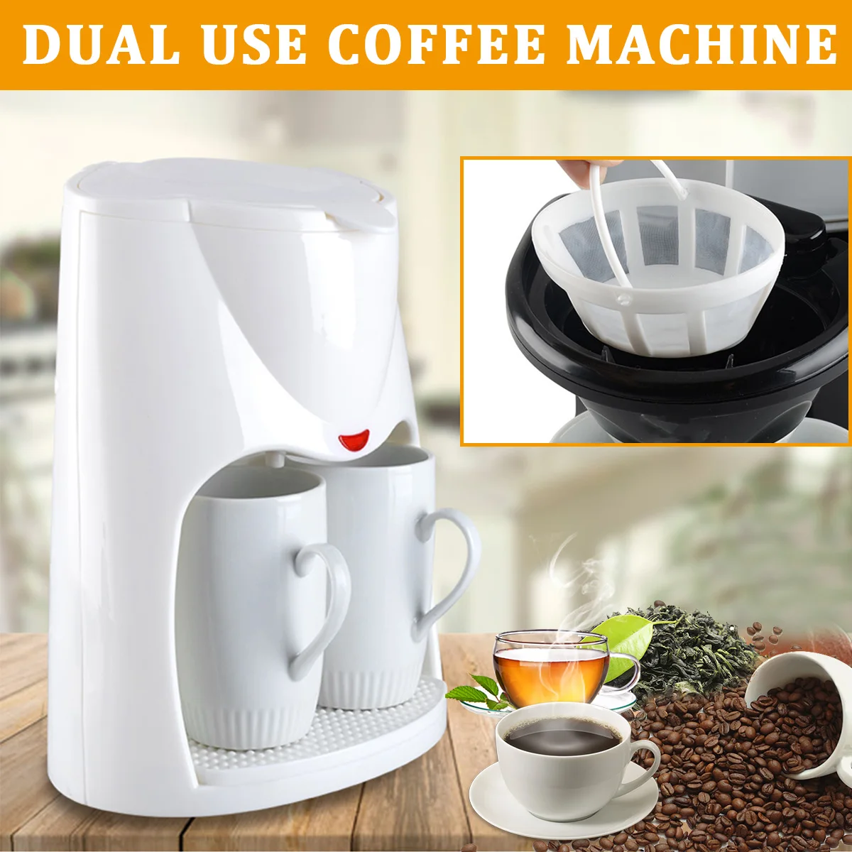 Mini Coffee Machine Electric Automatic Steam Drip Instant Coffee Maker 2 Cups Coffee Machine Espresso 500W Drop Ship