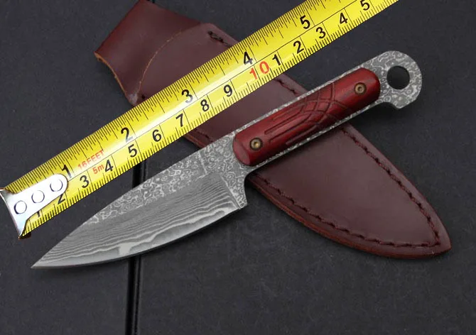 

Silkwood Handle Damascus Fixed Knives,All Steel Hunting Knife,Camping Survival Knife.Outdoor Tools.