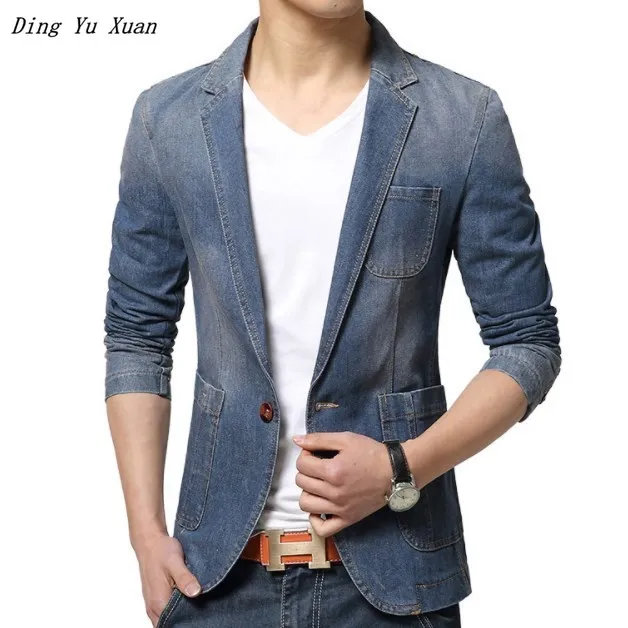 blue jean suit jacket