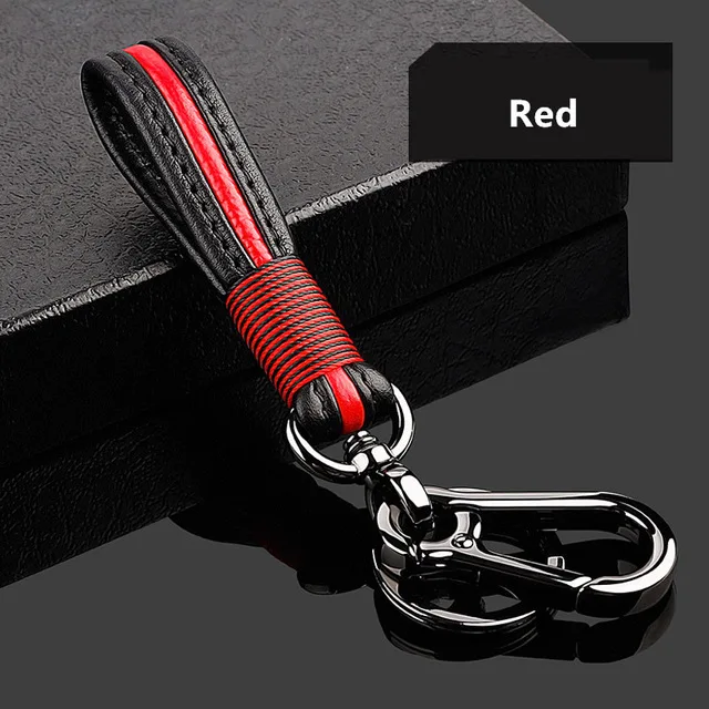 Кожаный Автомобильный брелок ручной работы, брелок для ключей для дома, для мужчин и женщин, на талию, персонализированные брелки для Audi, BMW, VW, Volvo, Nissan - Название цвета: Red