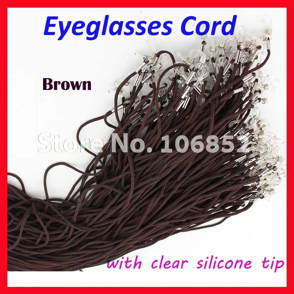 

JX001 Retail 10pcs BROWN color Nylon eyeglasses cord spectacle sunglasses chain reading glasses Eyewear holder with CLEAR TIP