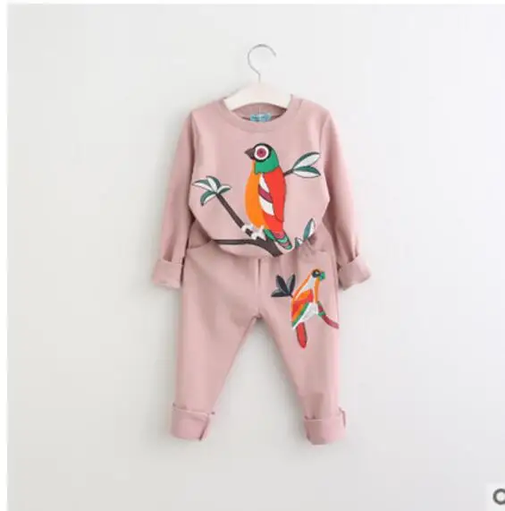 

2018 autumn new Korean version of the girls print hedging sweat suit sweater suit children's section explosion models