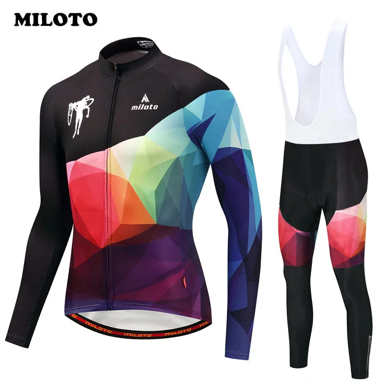 Miloto Bike Team Racing Sport Cycling Jersey Set Long Sleeve Autumn Mtb Bicycle Cycling Clothing