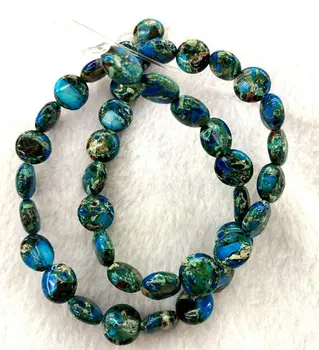 

Full strand 16" Impression Jasper Jewelry Aqua Terra Gold Jasper, round Disc Coin turquoise gemstone beads blue Green Jasper Bea