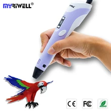 3D pen Myriwell 2nd Generation RP-100B LED Display DIY 3D Printer Pen With 3Color 9M ABS Arts 3d pens For Kids Drawing Tools