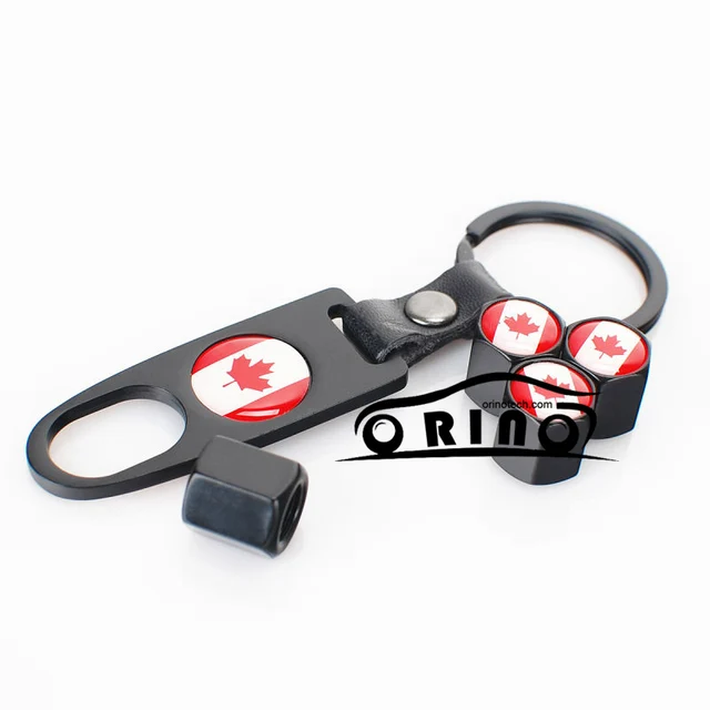 Canada Flag Car Wheel Tire Valve Cap Cover For Ford Dodge Chevrolet