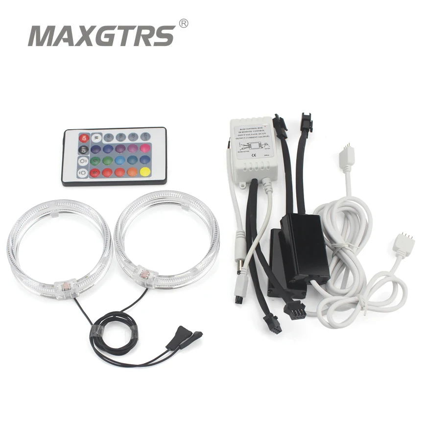 

2x 80mm 95mm Car Guide Led Angel Eyes Light Halo Rings DRL With Cover For 2.5 3.0 inch Car Headlights Motorcycle Controller