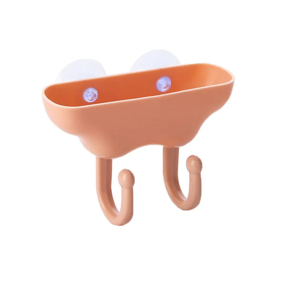 Creative Sucker Bathroom Double Hook Wall Suction Draining Racks