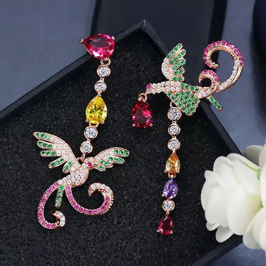 

Europe Ethinc Earrings Cubic Zirconia grace Phoenix Drop Earrings Dangle Earrings For Women earings fashion jewelry