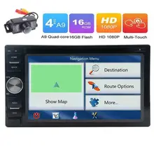 Android6.0 Car PC GPS DVD Player GPS Navigation 2Din Stereo Radio Support Bluetooth/WiFi/OBD2/SW Control/1080P+Free Rear Camera