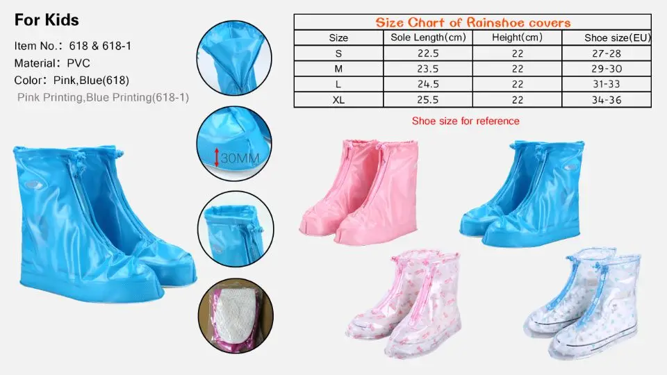 618.Drop Shipping Anti-Slip Waterproof Thickened Men Women Reusable Shoes Covers Rain Protective Cover For Shoes Worldwide Sale Hot