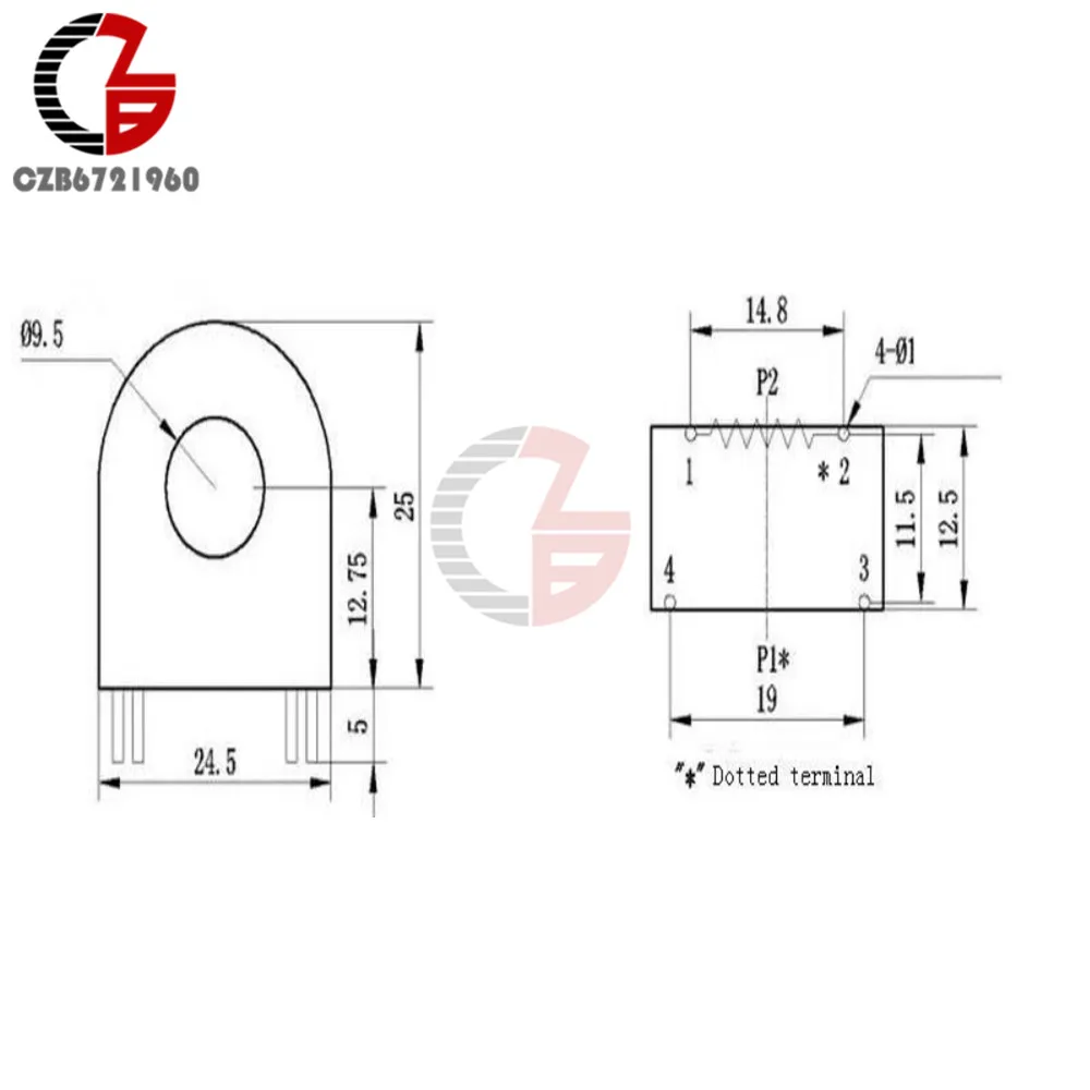 5PCS DL-CT1005A 50A 10A/5mA miniature transformer sensor current transformers