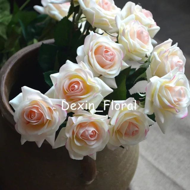 Light Blush Rose Real Touch Silk Roses Diy Bridal Bouquets Light Blush Rose Real Touch Silk Roses Diy Bridal Bouquets Wedding Centerpieces Home Flowers