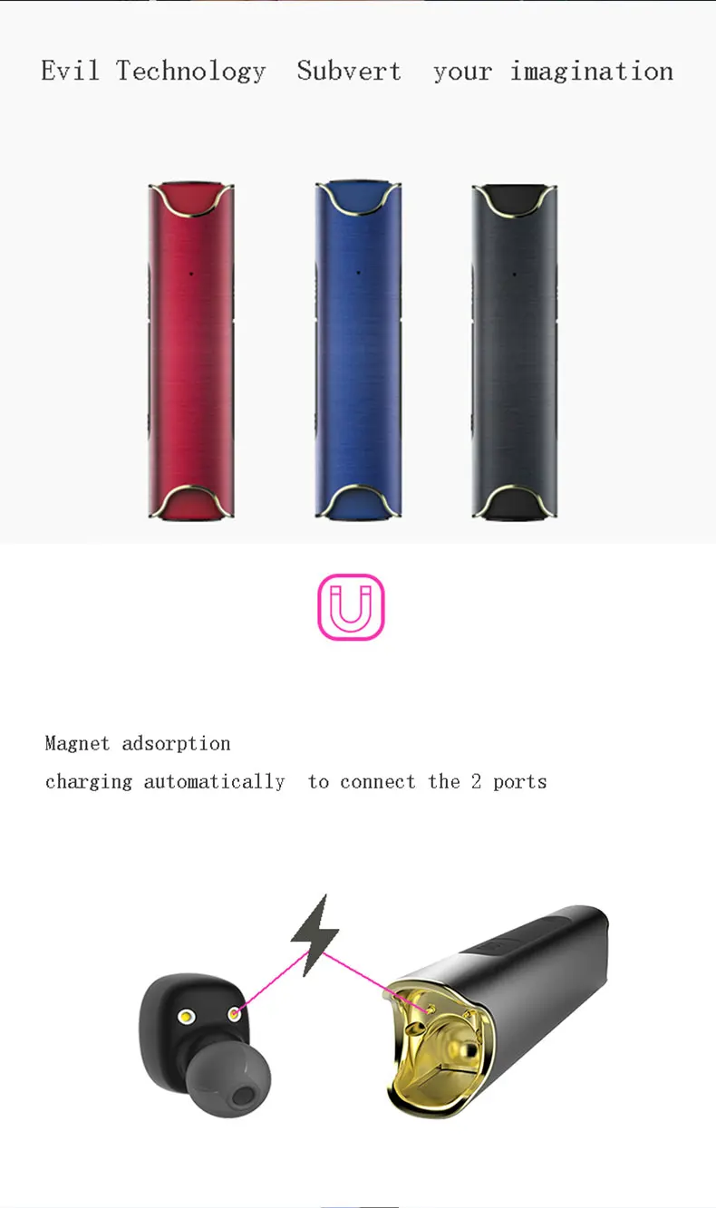 MagiftS2 TWS Bluetooth Earphone Waterproof IP67 CSR 4.2 Portable Twins In-Ear Wireless Headset Magnetic Charging Station Earbuds (5)
