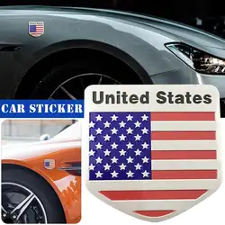 Модификация автомобиля наклейки для тела для США День Независимости флаг шаблон 3D маркировка алюминиевый сплав боковые наклейки