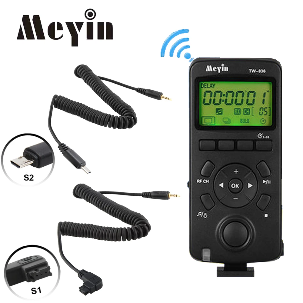 

Meyin TW-836 S1 Wireless Timer Remote Shutter Release Control for Sony A900 A35 A33 A350 A99 A77 A67 A65 A580 A55 Camera Remote