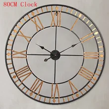 80CM Large Wall Clock Saat Reloj Clock Duvar Saati Roman numerals Hollow Wall Clocks Metal Klok Horloge Murale Watch Wandklok