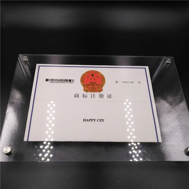 

20X30CM thickness 3mm Acrylic billboard Double splint frame picture frame display