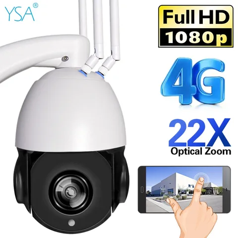 Câmera de Segurança ao ar Câmera ip Ptz 4g 3g Sim sd Cartão Dome Wifi Livre 22x Zoom Óptico Noite Cctv Vídeo Vigilância Ysa 1080 p hd