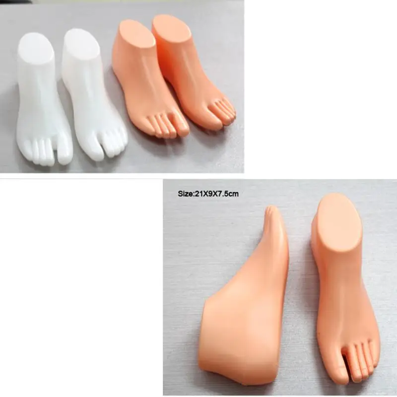 

1 Pair Feet Mannequin Thong Style Female Foot Shoes Mannequin For Foot Sandal Shoe Display Random Color Apparel Sewing Fabric