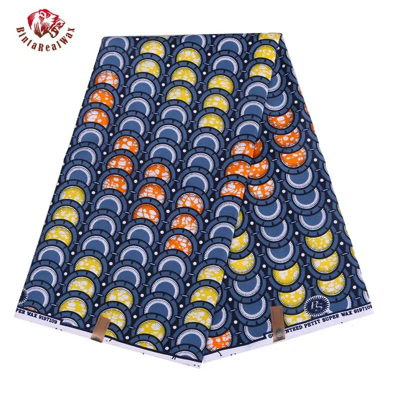 

Ankara African Polyester Wax Prints Fabric 2018 new bintarealWax High Quality 6 yards African Fabric for Party Dress FP6053