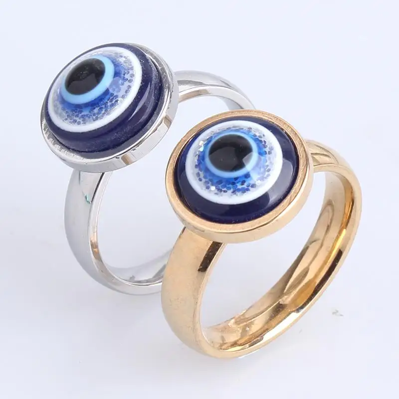 

3.5mm gold color silver eyes 316L Stainless Steel wedding rings for women men wholesale