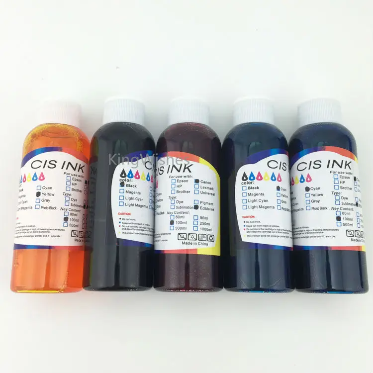 

Free Shipping 5PCS x 100ML PGI725 CLI726 Edible Ink For Canon MG8170 MG6170 MG5270 MG5370 IP4870 IP4970 IX6560 MX886 MX897