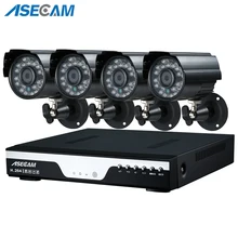 Супер 3MP HD 4 канального наблюдения 1920 P проектор для домашнего чёрных металлических пулеобразных безопасности Камера H.264 DVR комплект открытый 4CH комплект системы видеонаблюдения