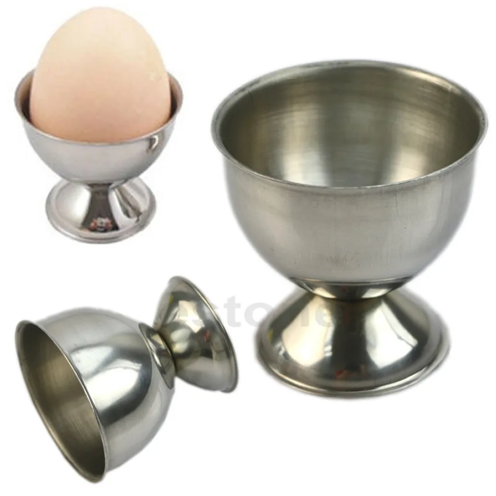 E74 New Kitchen Tool Stainless Steel Soft Boiled Egg Cups Egg Holder