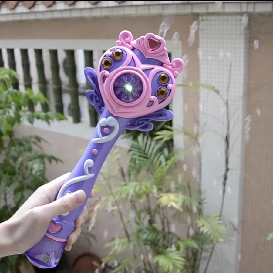 

Automatic Bubble Machine Blower Maker Toys For Kids Princess Magic Wand Flashing Bubble Gun With Music Girls Summer Outdoor Toy