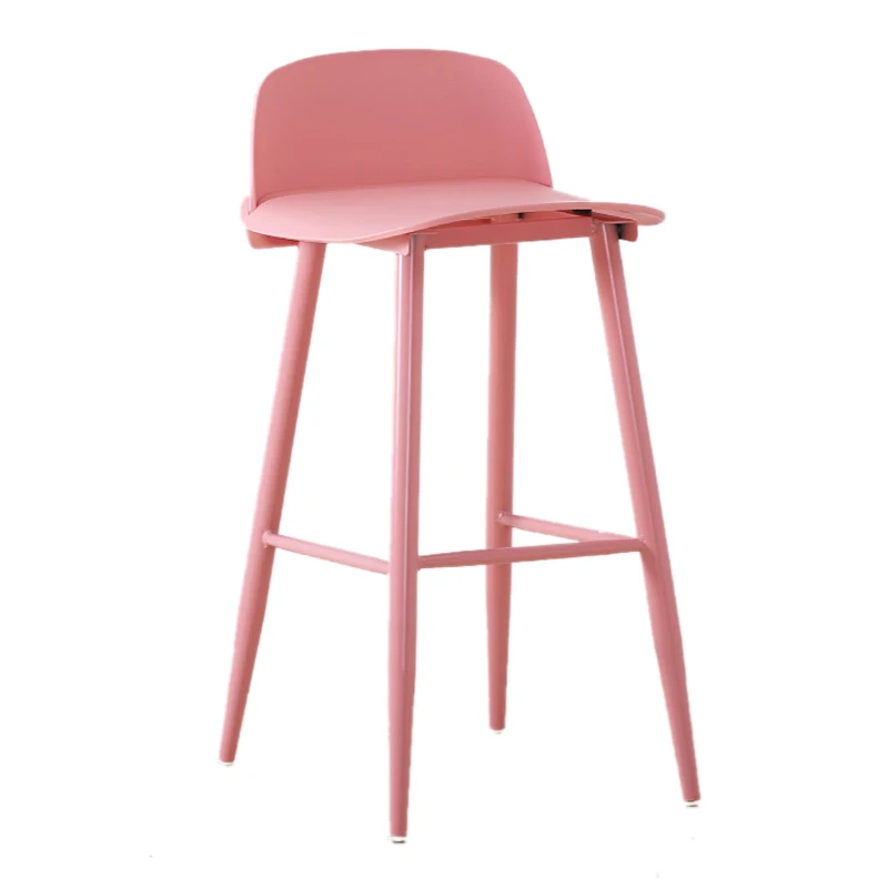 Simple modern wrought iron colored high-end bar stools leisure Western restaurant high bar chairs