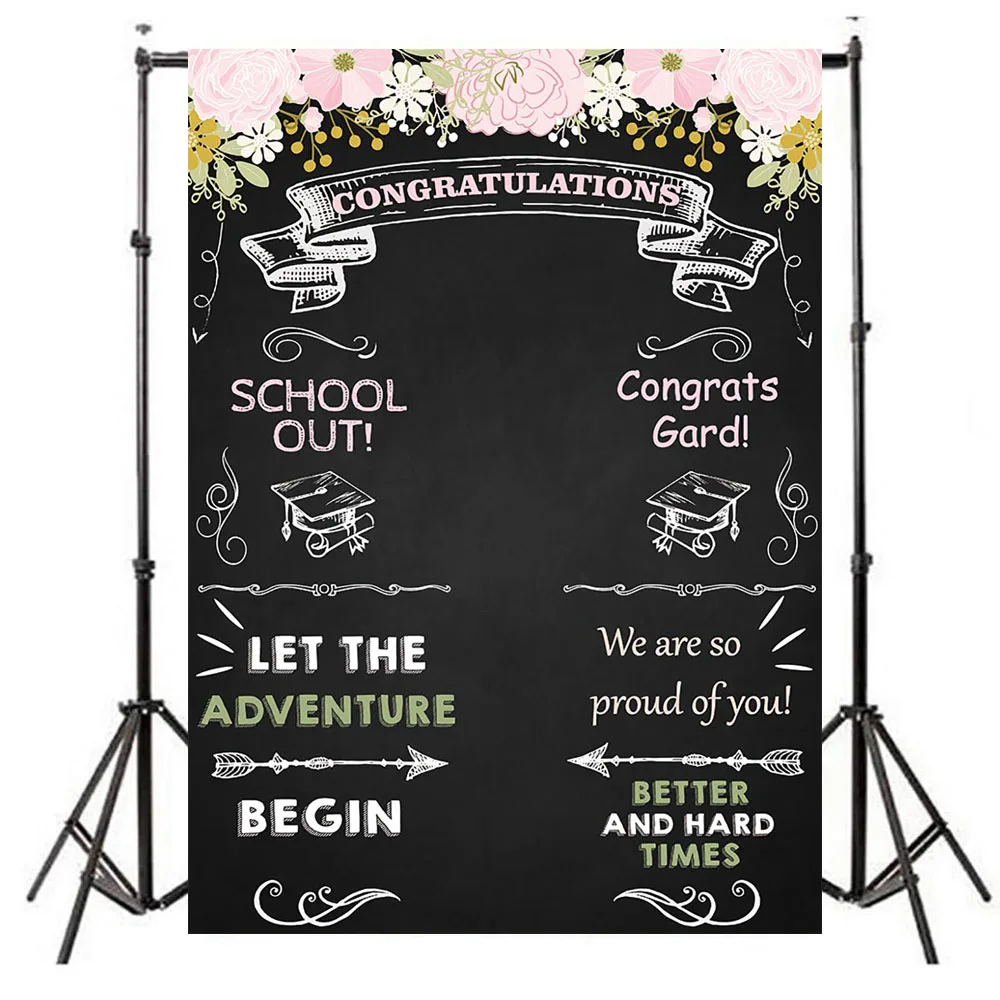 

Graduation Party Backdrop Congrats Grad Photography Background Vinyl Graduation Step and Repeat Party Banner Backdrops