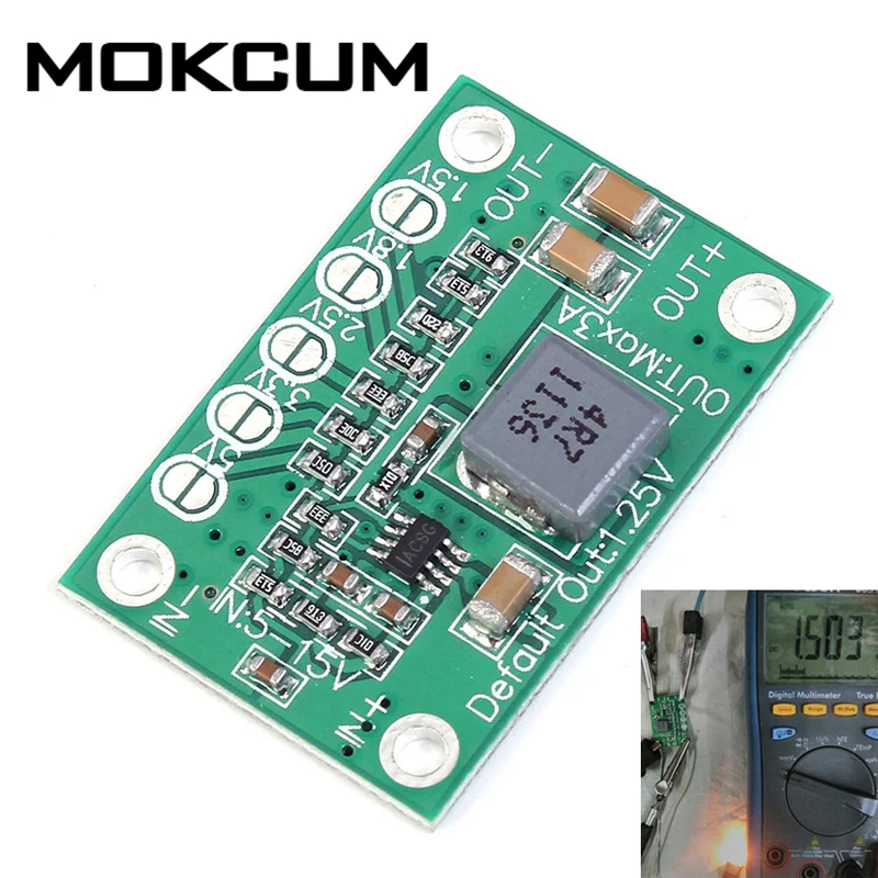 

Step Down Power Module 5-16V To 1.25V/1.5V/1.8V/2.5V/3.3V/5V Universal Adjustable Buck Voltage Converter Board 3A For LCD