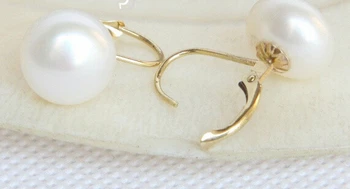 

shitou 00207 natural stud 10mm white freshwater pearls Earrings 14K/20 discount 40%