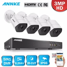 ANNKE Full HD 4CH 5in1 3MP Home Outdoor CCTV Security System Kit With 3MP Surveillance Bullet Weatherproof Camera 3MP H.264+ DVR