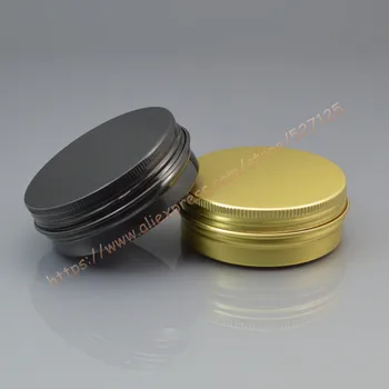 

60g black/gold aluminum jar/tin/can with aluminum lid.Aromatherapy tin,60ml cosmetic aluminum jar,for cream/candles/food storage