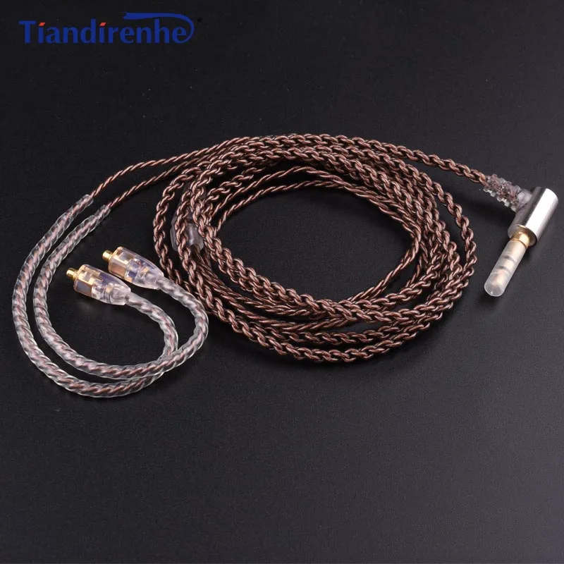 Высококачественный кабель MMCX с медным сердечником и 0,78 2pin или Weston W4R U16 UE18 3,5 мм для наушников Shure SE215 SE535 - Цвет: brown mmcx