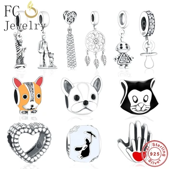 

Fit Original Charm diy Bracelet New Trendy Real 925 Sterling Silver Dream Catcher Holder Pendant Necklaces Women Jewelry