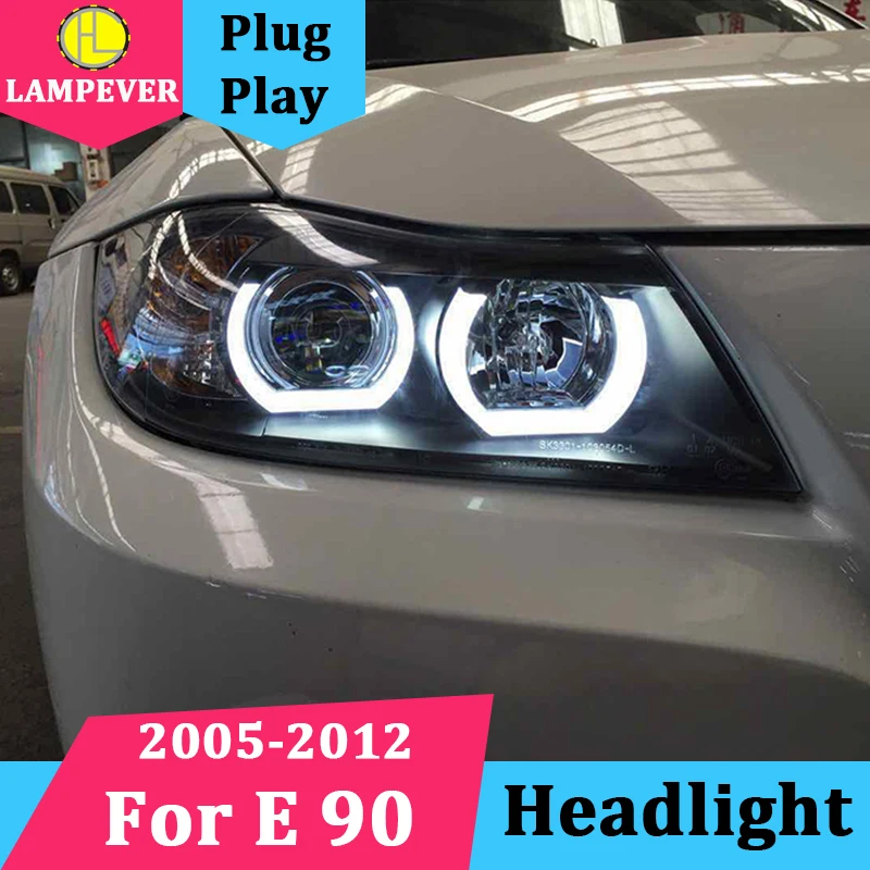 

Car Headlights For BMW E90 headlamp 318i 320i 325i Headlight LED Angel eyes Front light for 318 320 325 Bi Xenon Lens HID Front