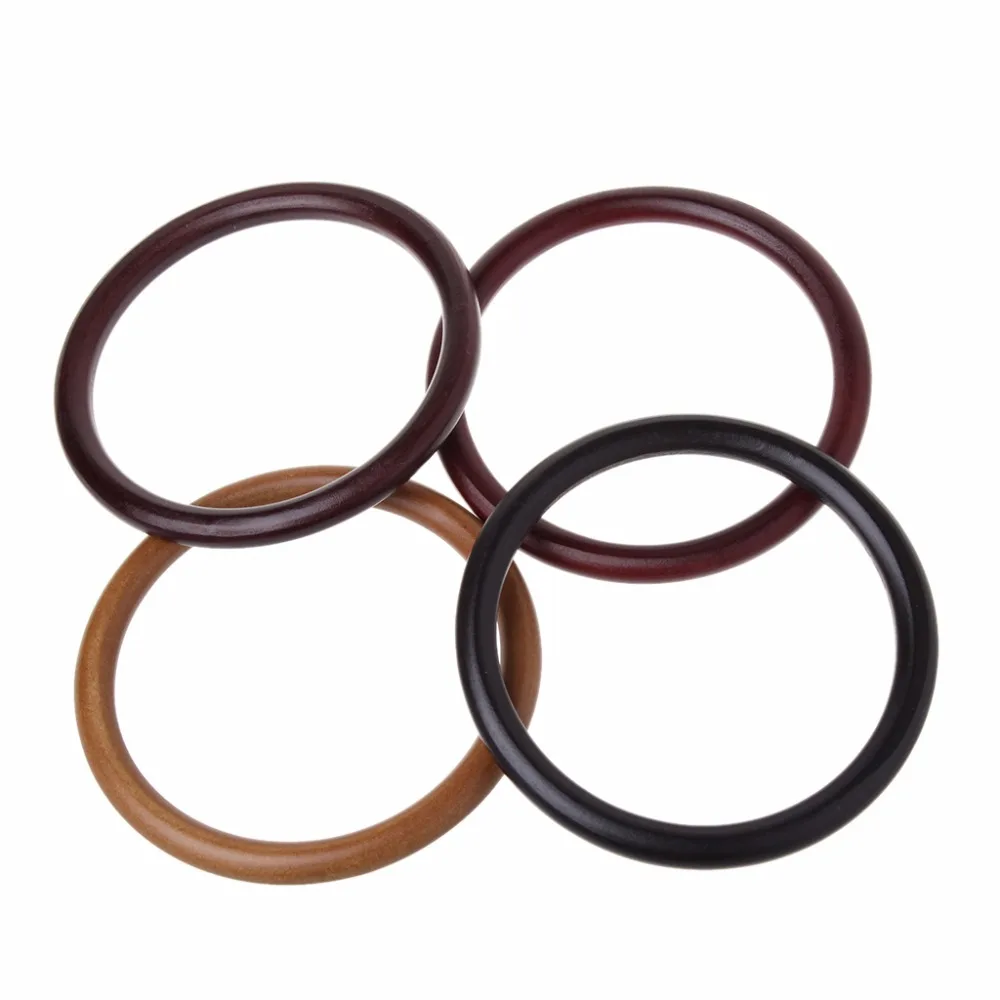 THINKTHENDO 4 Color Round Wooden Handle for Handmade Handbag DIY Tote Purse Frame Making Bag Hanger High Quality Hot