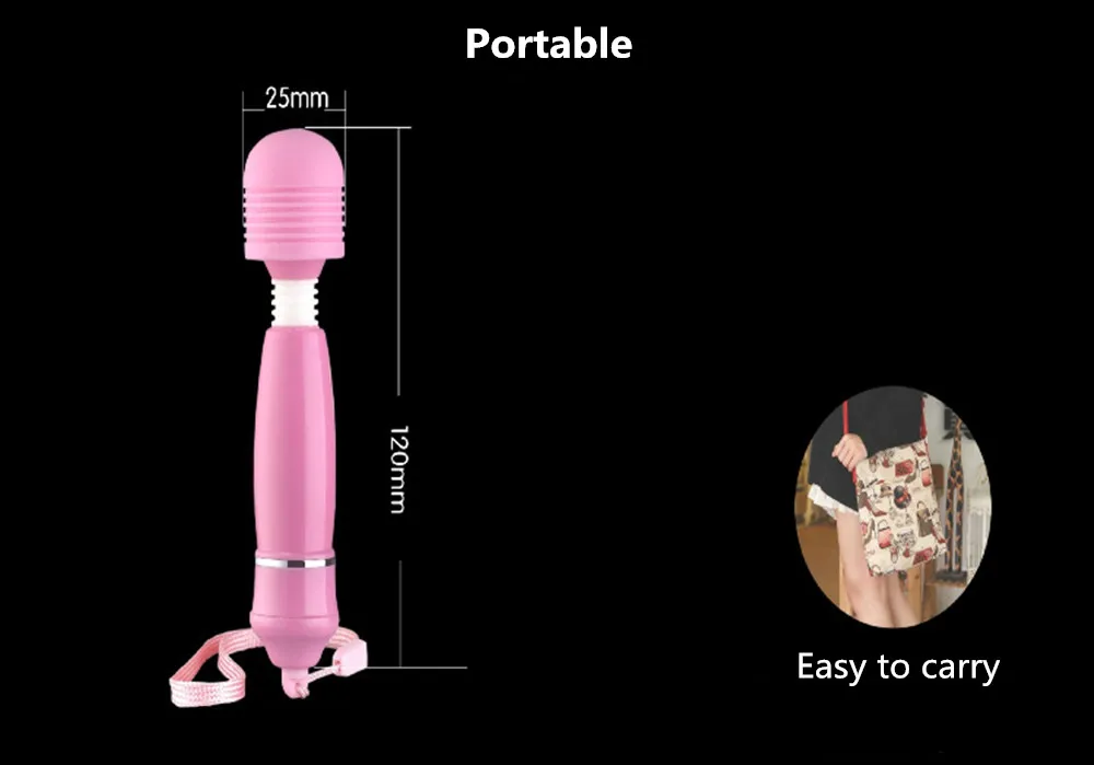 Female AV Magic Wand 2 Modes Vibrator G Spot Nipple Clitoris Stimulator Waterproof Massager Adult Sex Toys for Women Masturbator (1)
