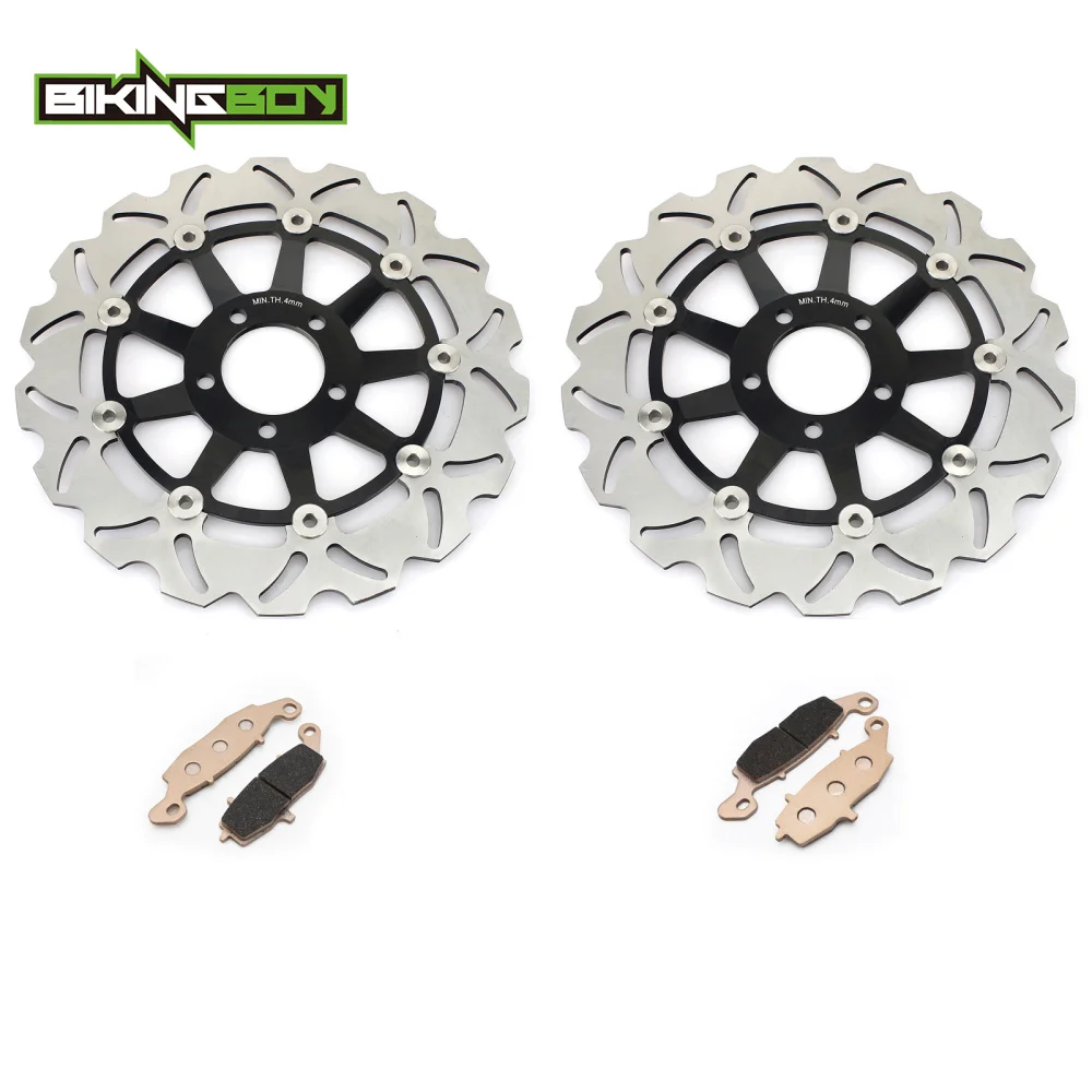 BIKINGBOY для KAWASAKI ZR-7 ZR750F 1999-2004 ZR-7S ZR750H 2001-2004 Z 750 S 05-07 Z750 04-06 передние тормозные диски роторы колодки