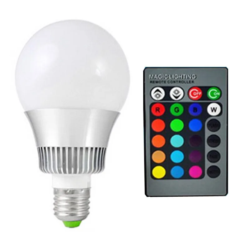 

E27 RGB LED 20w 16 colors rgb led bulb E14 Dimmable Lampada led 110 220v led rgb lamp with remote control spot light with memory