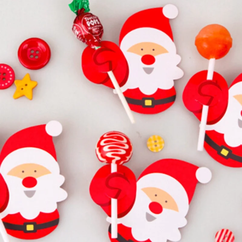 48-50 шт Дети Санта Клаус Пингвин леденец Рождественская бумажная открытка конфеты Рождество хорошее