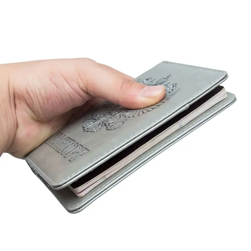 THINKTHENDO, специально для России, RFID Блокировка, кожаный чехол для паспорта, ID карты, защитный чехол, органайзер, 14x10,5 см