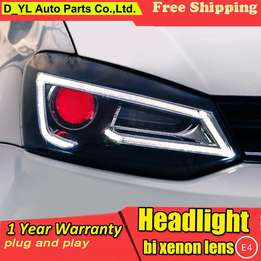 Car Styling For VW Polo headlights 2009 2015 Polo led headlight Head