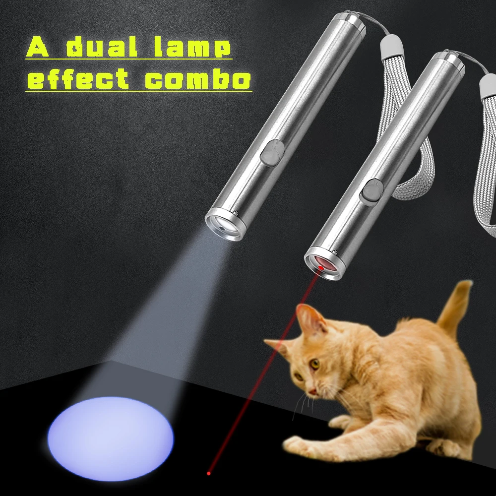 Interactive LED Light Pointer Cat Laser Toy Creative Pet Toy Funny Cat Light Pen Interactive for Playing Training