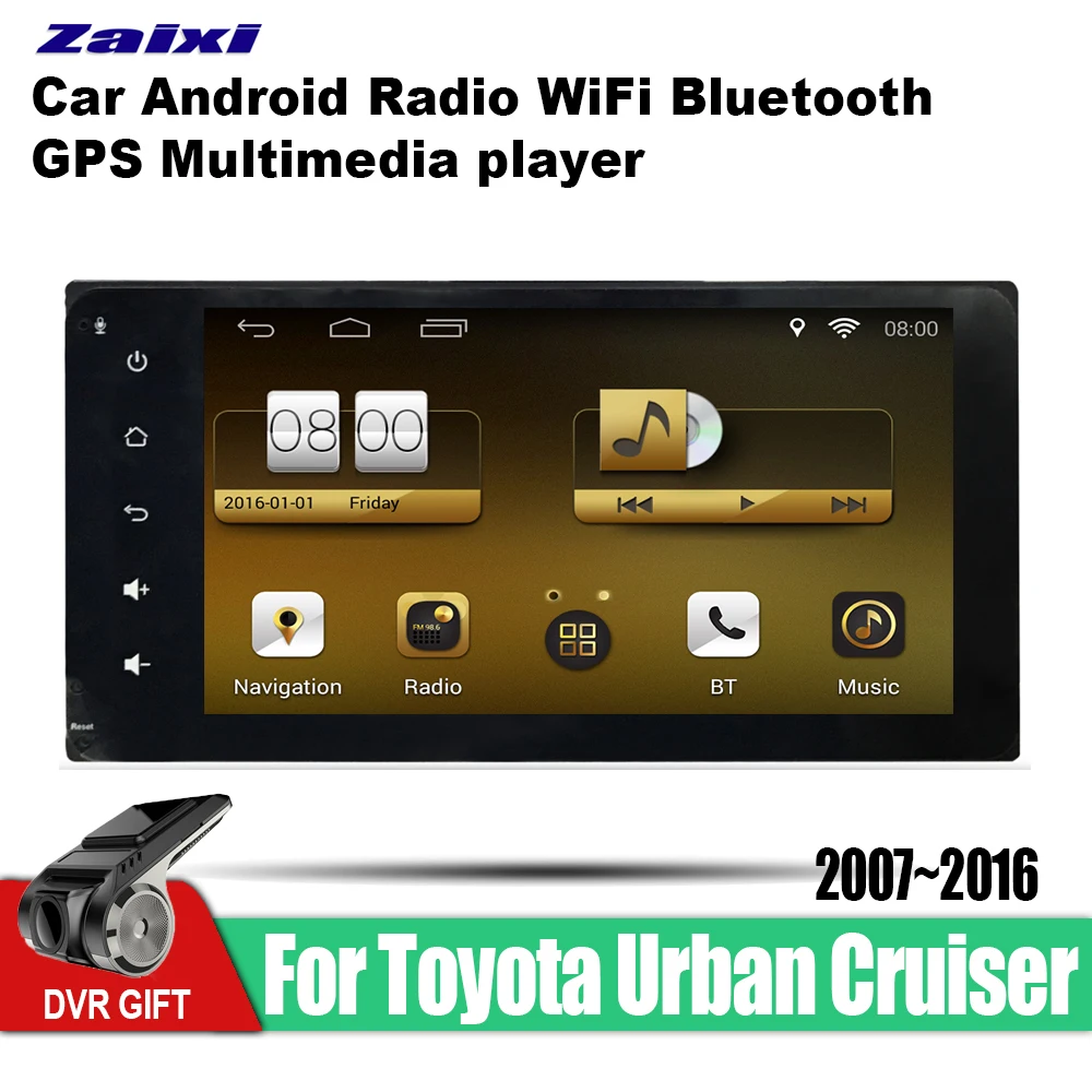 

ZaiXi Android Car 2 din multimedia GPS Navigation For Toyota Urban Cruiser 2007~2016 vedio stereo Radio audio video map video