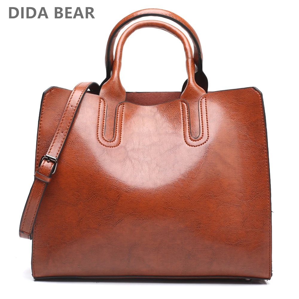 Women Leather Bags Women's Vintage Handbag Casual Female Bag High