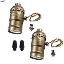 IWHD Алюминий E27 Лампа основание держателя лампы цепной переключатель Portalampara Винтаж установки E27 розеточный светильник держатель Douille Homekit UL CE